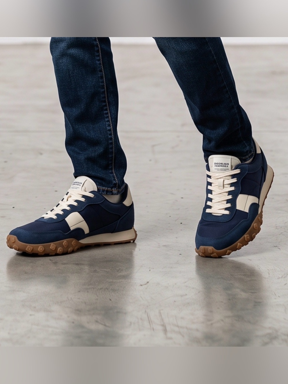 Lefties Selected Frames Navy Blue Retro Sneakers Size EUR 44